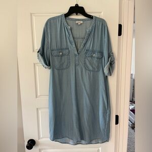 Loft chambray denim shift dress